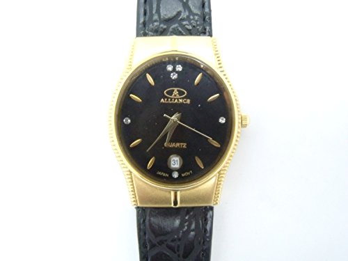 Schwarz Gold Damen Fashion Armbanduhr