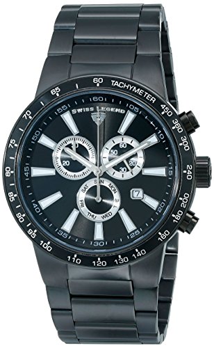 Swiss Legend Endurance Herren 47mm Chronograph Edelstahl Armband Uhr 10057 BB 11