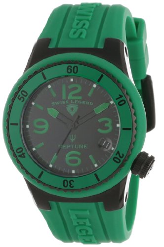 Swiss Legend Damen 11840P BB 01 GRN Neptune Black Dial Green Silicone Armbanduhr