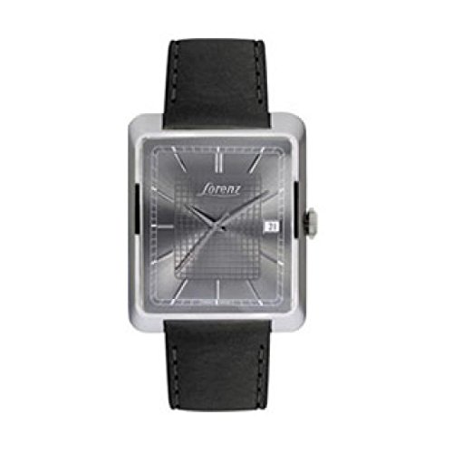 Uhr Lorenz Replica 026614 Quarz Batterie Stahl Quandrante grau Armband Leder