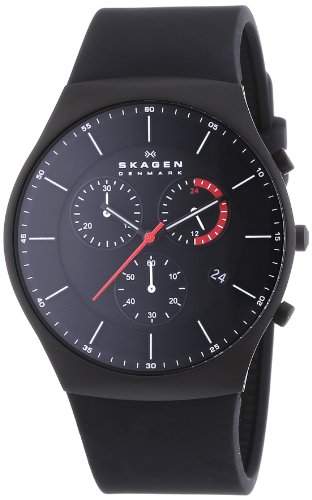 Skagen Herren-Armbanduhr XL Chronograph Quarz Silikon SKW6075