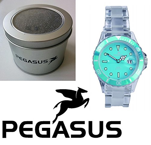 Pegasus Uhr Colour Watch Transparent tuerkis metallic