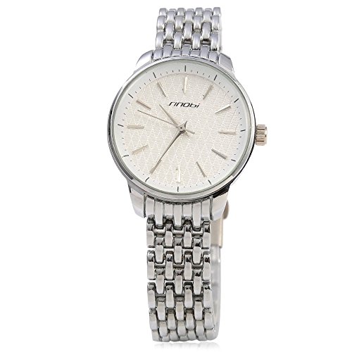 Leopard Shop SINOBI 9586 Frauen Quarz Uhr Edelstahl Armband Armbanduhr 30 m Wasser Widerstand Silber