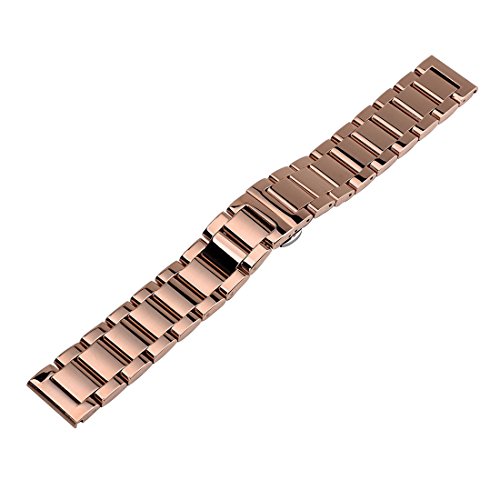 Gerade Ende massiv Edelstahl Uhr Armband Band Armband Rosa Gold unisex 20mm