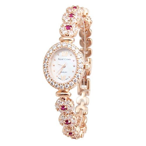 RC Damen Armband Handgelenk Uhren Luxus Gold langii rg1516b21 Rosa CZ Stein