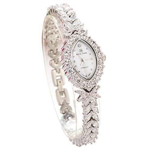 Royal Crown rh3588 b Japan Quarz Damen Schmuck Uhren Silber Fashion Handgelenk Riemen