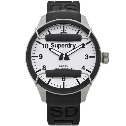 Superdry SYG124W SCUBA POP Uhr Kautschuk Edelstahl 100m Analog schwarz