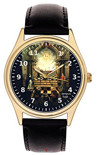 Die Freimaurer Altar Vintage Art Grosser 40 mm Freimaurerei Collectible Armbanduhr