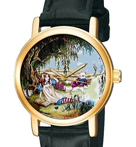 Gorgeous Alice im Wunderland weiss Kaninchen Vintage Art Collectible Unisex Armbanduhr