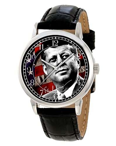 Praesident John F Kennedy GEDENKMUENZE Collector s Edition Armbanduhr JFK USA Flagge Art 40 mm