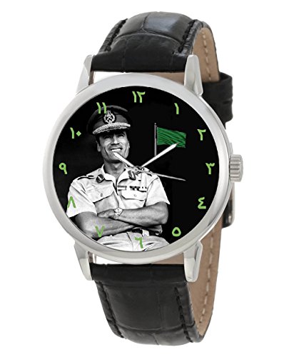 Vintage Oberst Gaddafi Libysch qaddafi Propaganda Kunst Sammlerstueck 40 mm Armbanduhr