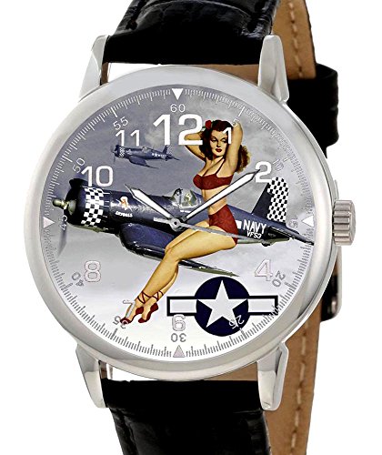 Vought F4U Corsair ww ii Pinup Art GEDENKMUENZE USAAF Aviation Art Armbanduhr