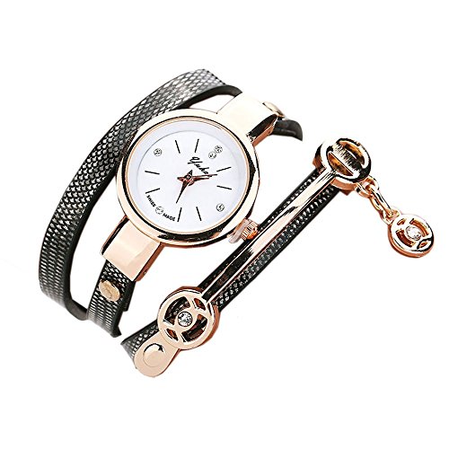 Ularma Mode Exquisit Armband Analog Quarz Uhr Weisses Zifferblatt navy Band
