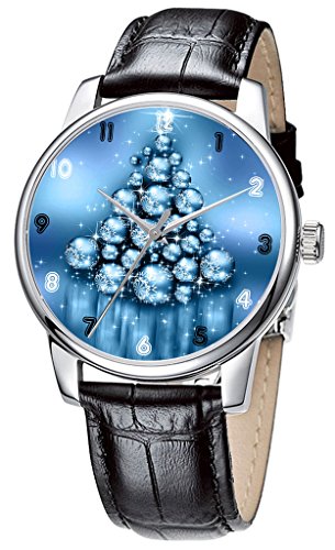 Topgraph Uhren Elegante Ladies Dress Analog Quarzuhr Girly Blue Christmas Saison Breite des Armbands 20mm