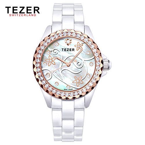 Tezer New Fashion Damen Remasuri Ton Keramik Handgelenk Uhren T5002