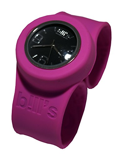 Bills Classic Watch Silikonuhr SlapBand Unisex Analog pinkes Band schwarzer Uhreneinsatz