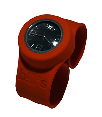 Bills Classic Watch Silikonuhr SlapBand Unisex Analog rotes Band schwarzer Uhreneinsatz