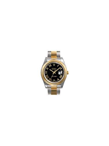 Rolex Datejust Armband Geriffelt Auster Gelb Schwarz Uhr Roman Herren Luenette Zifferblatt Ton Gold zwei 18k II