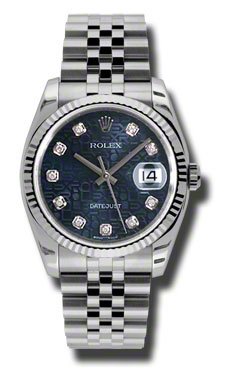 Rolex Edelstahl Automatisch Datejust Diamant Jubilee Stahl Uhr Blau Zifferblatt