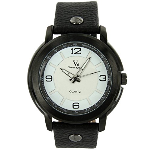 V6 Armbanduhr Belle zeigt Herren Leder schwarz V6 1114