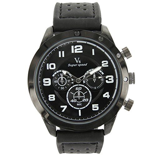 V6 Armbanduhr Leder Farbe schwarz V6 1018