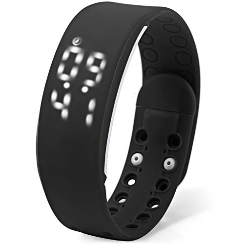 Leopard Shop TVG KM I Jugend Sport Armbanduhr Multifunktional Unisex LED Kalender magnetisch Temperatur erkennen schwarz