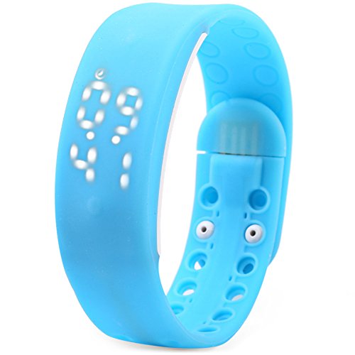 Leopard Shop TVG KM I Jugend Sport Armbanduhr Multifunktional Unisex LED Kalender magnetisch Temperatur erkennen blau