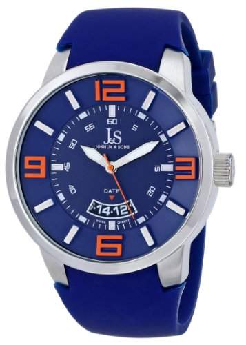 Joshua & Sons Herren Armbanduhr Analog Display Swiss Quarz blau