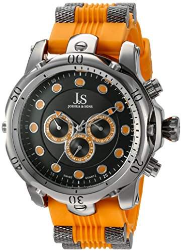 Joshua & Sons Herren Armbanduhr Analog Display Swiss Quarz orange