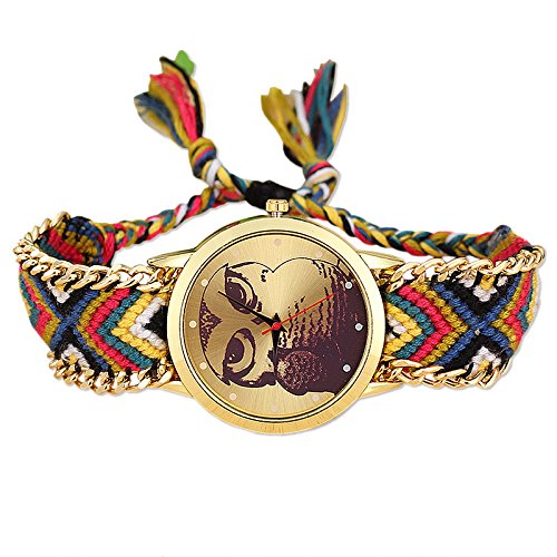 Uhr Uhu Sioux mit farbenfrohem Armbad