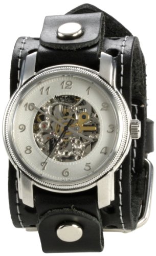 Nemesis Herren STH002S Signature Mechanical Silver Dial Leather Cuff Uhr