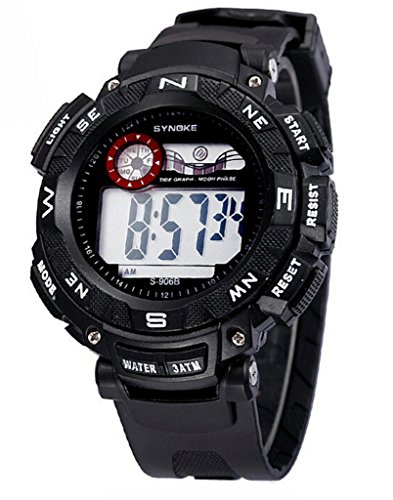 Herren LED Analog Digital Wasserdicht Alarm Kalender Multi Funktion Outdoor Sport Watch Schwarz