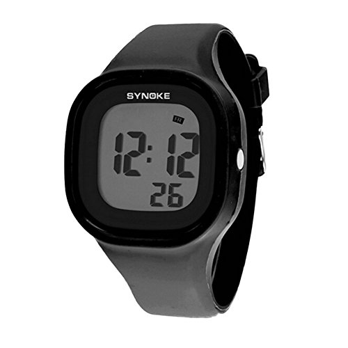 Jungen Maedchen Sommer Jelly Digital LED Display Armbanduhr Outdoor wasserdichte Sport Uhren schwarz