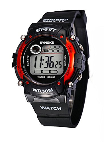 Boy s Multi Funktion bestaendig WASSERDICHT Digital LED Quarz Sport Cool watch orange
