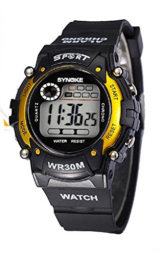 Boy s Multi Funktion bestaendig WASSERDICHT Digital LED Quarz Sport Cool watch gelb