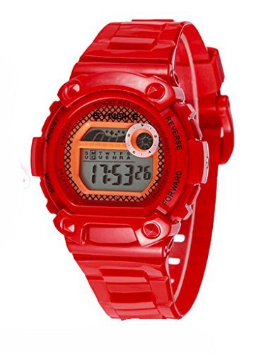 Wasserdicht Digital Schwimmen Armbanduhr Ourdoor Sport elektronische watchesfor 5 15 Jahre alt Jungen Rot