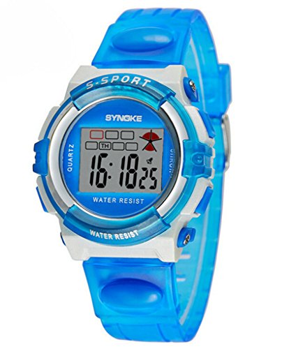 Wasserdicht Digital Outdoor Sport Uhren fuer Alter 5 15 Jahren Jungen Maedchen Kinder Uhren blau