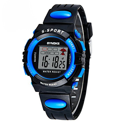 Wasserdicht Digital Outdoor Sport Uhren fuer Alter 5 15 Jahren Jungen Maedchen Kinder Uhren schwarz blau