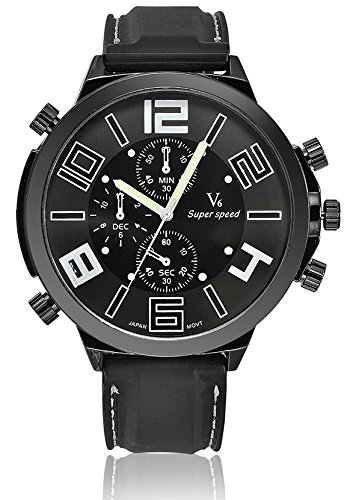 V6 Big Zifferblatt Casual Fashion Armbanduhr Herren Luxus Marke Analog Sport Military Uhren Silikon Quarz relogio Masculino reloj Hombre Weiss