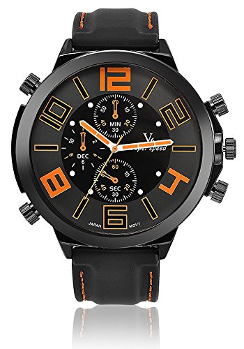 V6 Big Zifferblatt Casual Fashion Armbanduhr Herren Luxus Marke Analog Sport Military Uhren Silikon Quarz relogio Masculino reloj Hombre Orange