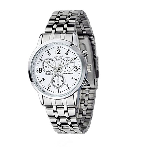Watches Analog Quartz Xjp Waterproof Stainless Steel Womens Wristwatch White