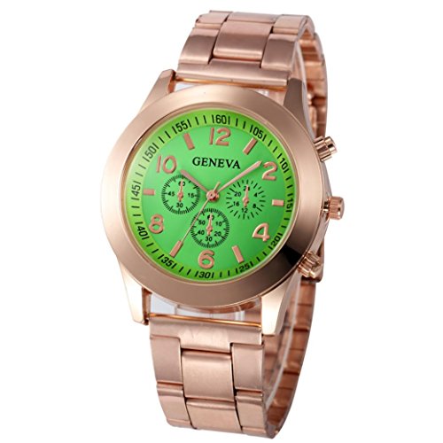 Xjp Casual Womens Watches Precise Quartz Analog Watches with Stainless Steel Band Green