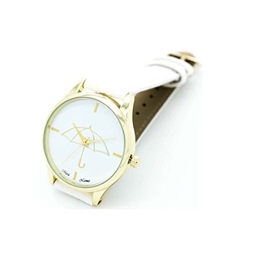 Xjp Fashion Womens Watches Bracelet Analog Quartz Wristwatch with Umbrella Pattern Dial White