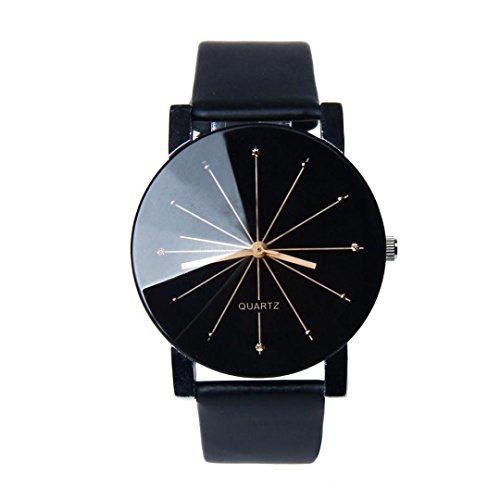 Watch for Men Xjp Round Watch Case with Stainless Steel Dial Analog Quartz Leather Strap
