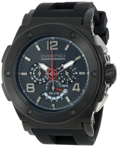 Orefici ORM1C4804 Herren schwarzes Silikonband schwarzes Zifferblatt Regata Chronograph Watch
