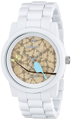 Sprout Damen ST5030TNWT Eco Friendly Diamant Akzent Dial and White Corn Resin Armband Uhr