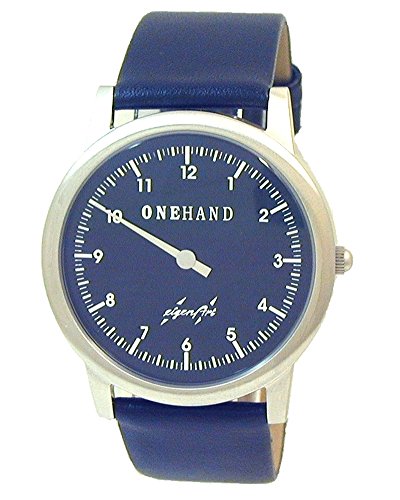 Einzeigeruhr ONEHand Designeruhr mit schwarzem Zifferblatt und Lederband Made in Germany