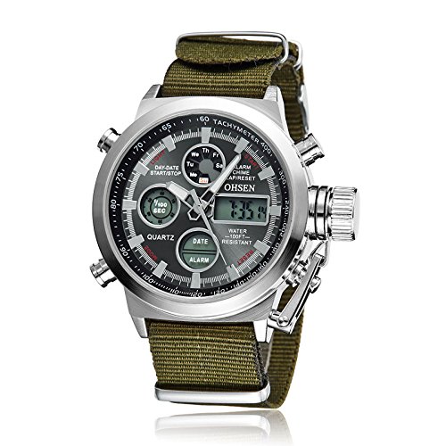 yisuya OHSEN Sportuhren Marke Herren Sport Uhren LED Digital Outdoor Wasserdicht Stoff Armbanduhren