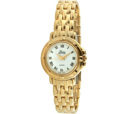 Swiss Edition se3818l Damen Gold Runde Kleid Armbanduhr
