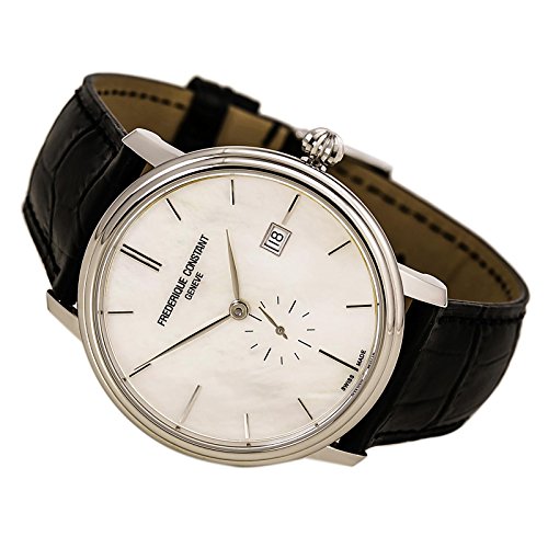 Frederique Constant 345 mpw5s6 Herren Slimline Classic Mop Zifferblatt schwarz Gurt Automatik Uhr